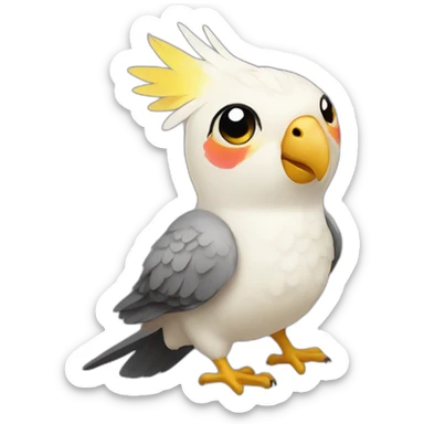 cockatiel wearing bow sticker