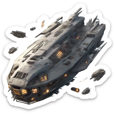 broken space ship sticker