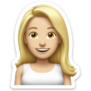 Apple looking emoji style, where is a blond, white woman who books an appointment sticker