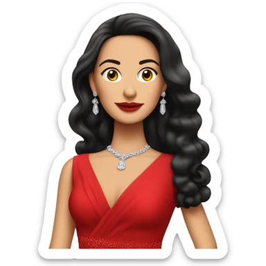 Isabel Díaz Ayuso in a luxurious red dress from a private party.  sticker