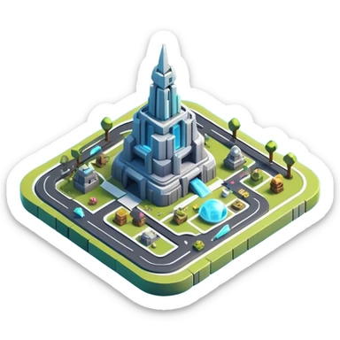 Clash of Clans aesthetic: Cinematic Playful 3D Isometric Holographic Map Emoji, rendered in a 3D vector-style similar to standard emojis with minimal shading and bold, simplified shapes. A compact, distinct form with signature details, softly glowing with a futuristic sci-fi warfare charm. Simplified yet unmistakably iconic, highly detailed and consistent, glowing with a soft radiance and high shine. Stylized with a touch of high-tech brilliance and a soft glowing outline, capturing the essence of a beloved gaming relic with a friendly, playful manner! sticker