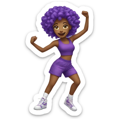 A beautiful girl in purple dances hip-hop sticker