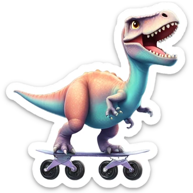 Dinosaurio patinando sticker