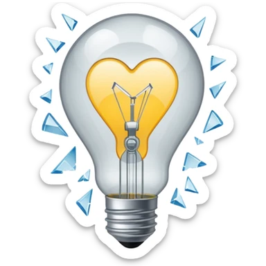 A light bulb broken in half is like "💔" sticker