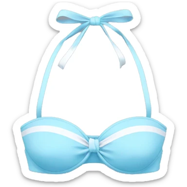 Baby blue bikini top with a white bow  sticker