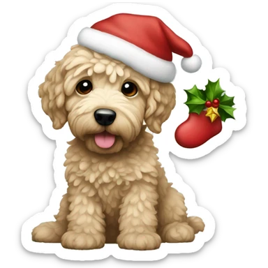 Christmas cavagoldendoodle sticker