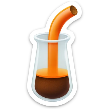 Brown Bromine with an orange aroma in a circular beaker with a tan cork on top sticker