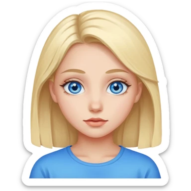 Solo un ojo azul de chica para emoji sticker