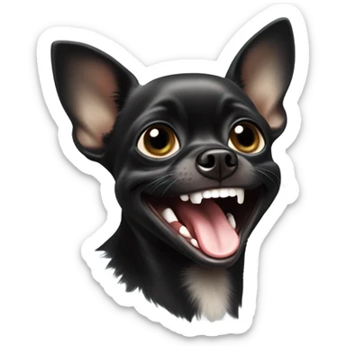 black chihuahua laughing sticker