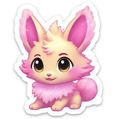 Anthro Shiny Pastel Glitter Sparkle Stars Pink Gradient Anime Chibi Fakémon Fur Sona sticker