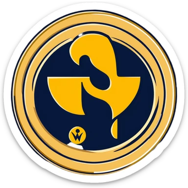 Wu-Tang Clan logo on a gold coin sticker