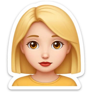 shy girl emoji style sticker