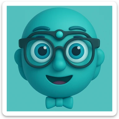 An eye doctor emoji in 3d-emoji style with a teal color sticker