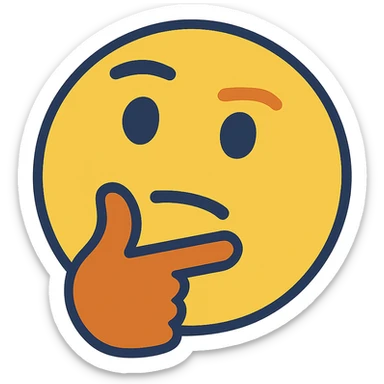 A thoughtful face smile emoji sticker