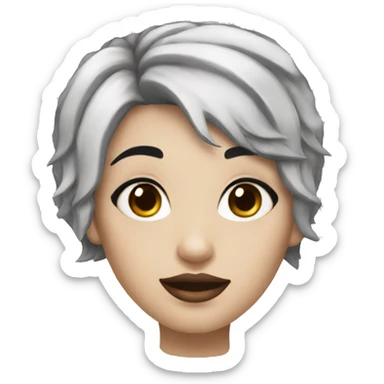 girl with tattoo and black short hair white skin with tattoos on body sticker