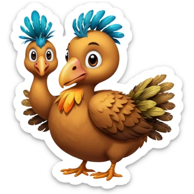 dodo crossing fingers for good luck sticker