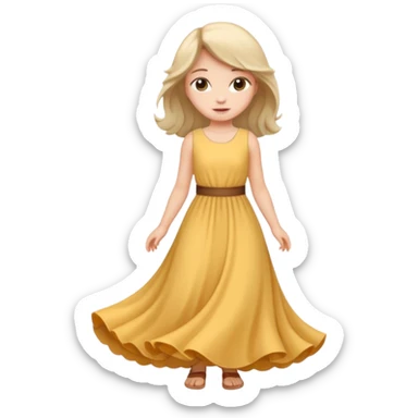 Girl curtying with dress sticker