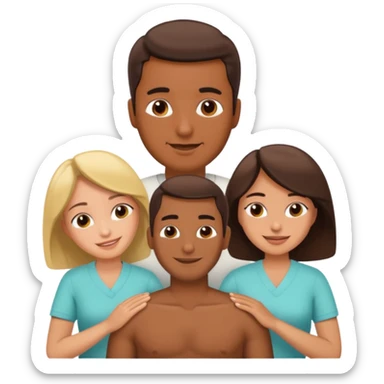 A brown massage man massaging females sticker