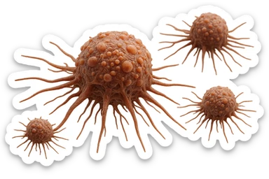 SEI CELLULE TUMORALI ANATOMICHE REALISTICHE FLUTTUANO IN ARIA sticker