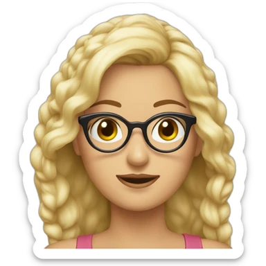 Edilma rubia crespa y con gafas sticker
