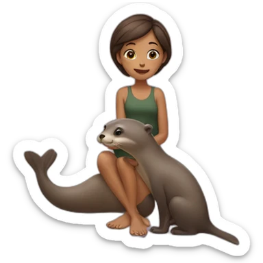 woman with otter sticker
