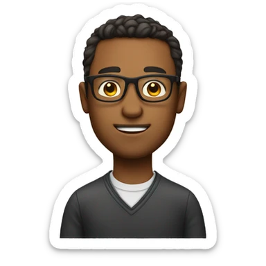 a man with glasses who look smart and have bear sticker