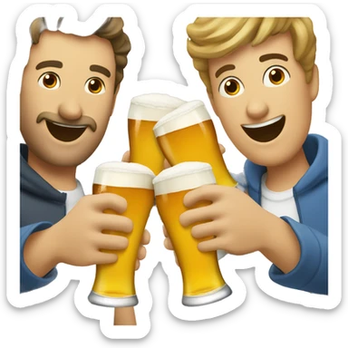 a group of french people toasting with beers sticker
