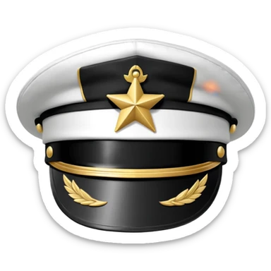 white captain hat closeup alone sticker