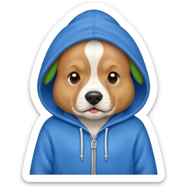 dog wearing hoodie sticker