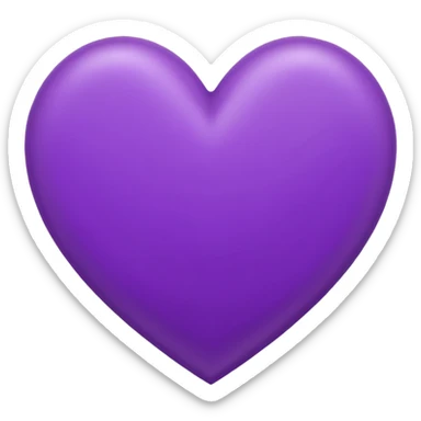 purple heart conour drwan by pencil on sheet of paper sticker