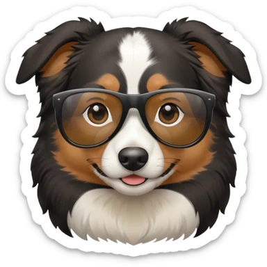 Black and white Aussie wearing sunglasses sticker