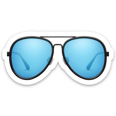 Light blue aviator sunglasses with a black frame  sticker