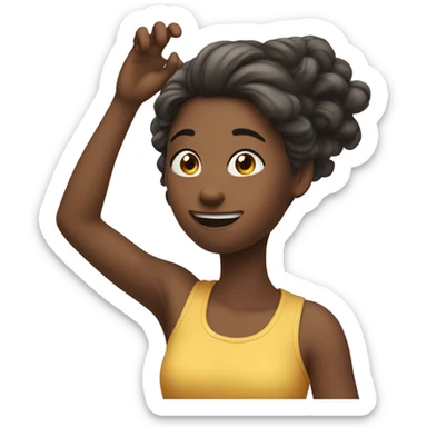 Girl flipping her hair to the side with her hand sticker