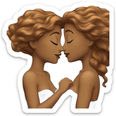 Two brown haired mermaids kissing sticker