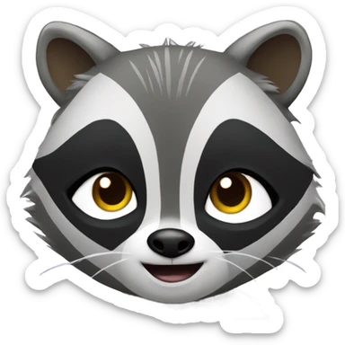 Raccoon playing cards sticker