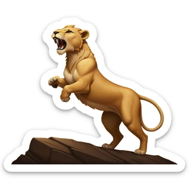 a lioness's silhouette roaring sticker