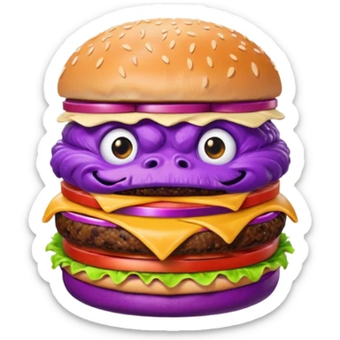 Grimace eating  sticker