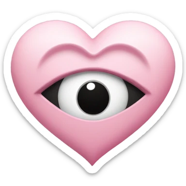 Pink pale heart with black and white eye in the middle  sticker