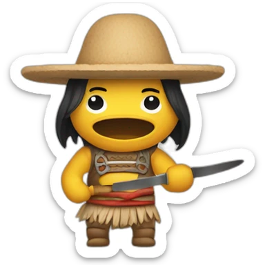 Aztèque avec couteau sticker