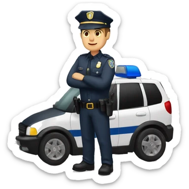 Policia de cordoba controlando un coche sticker