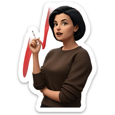 smoking girl with black hair sticker
