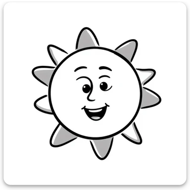 smiling sun sticker