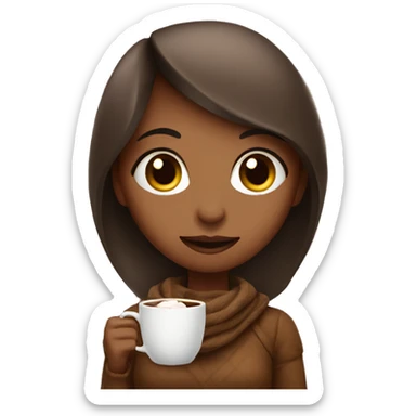 Girl with hot coco sticker