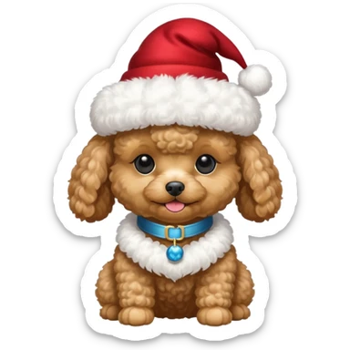 create a toy pudle with new years hat sticker