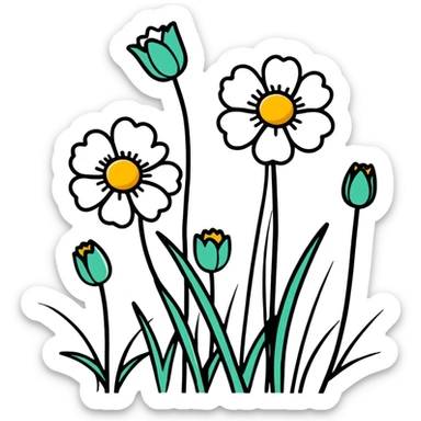 Happy birthday flowers sticker
