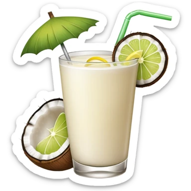 hawaii coconut drink with lemon sticker