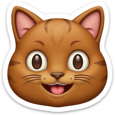 A cat emoji with poop on it smiling sticker