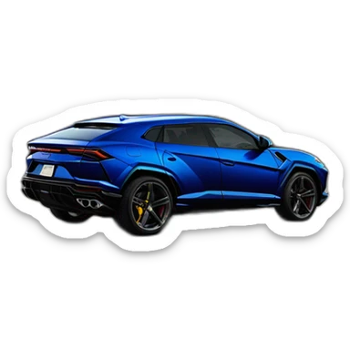 lamborghini urus in dark blue and with "Nath" written on the license plate sticker