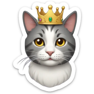 Cat with crown sticker