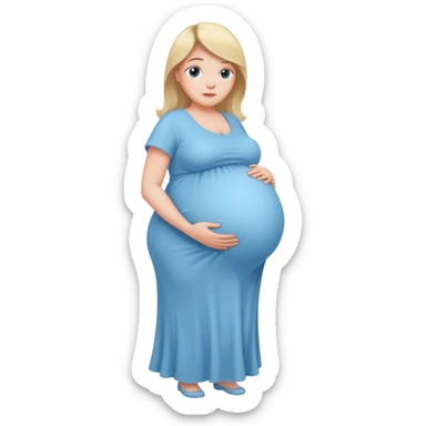 heavily pregnant woman with extremely abnormally huge overdue belly sticker